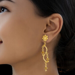 ALRO Anti-Tarnish Golden Flower Danglers