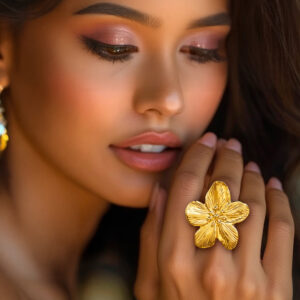 ALRO Anti-Tarnish Lily Flower Ring (Adjustable Size)
